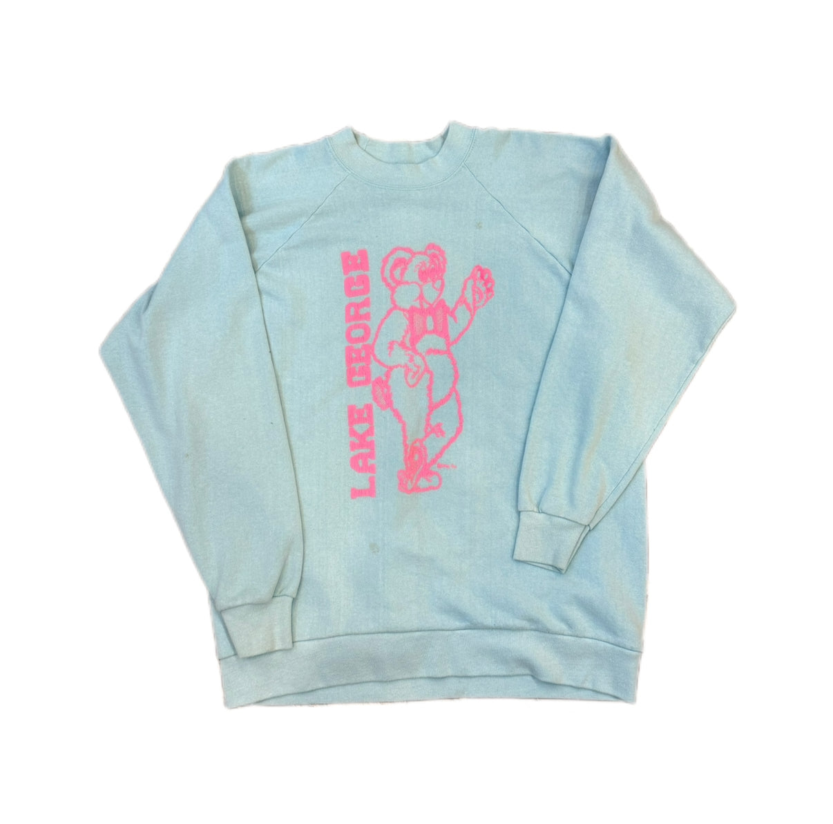 Lake George Pink Bear Vintage Hoodie