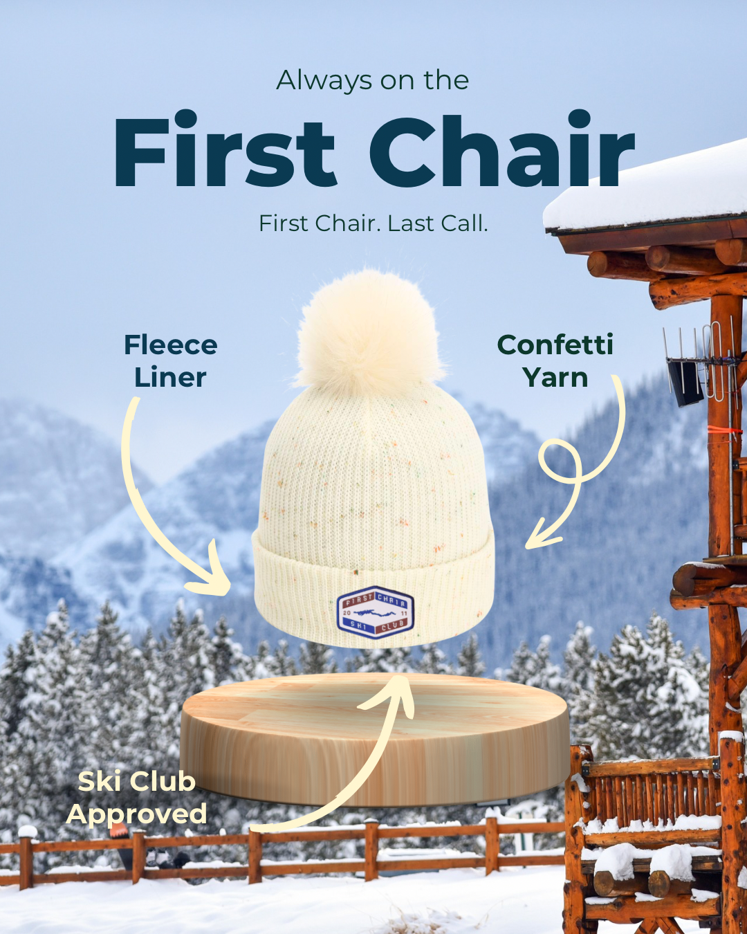 First Chair Confetti Pom Beanie