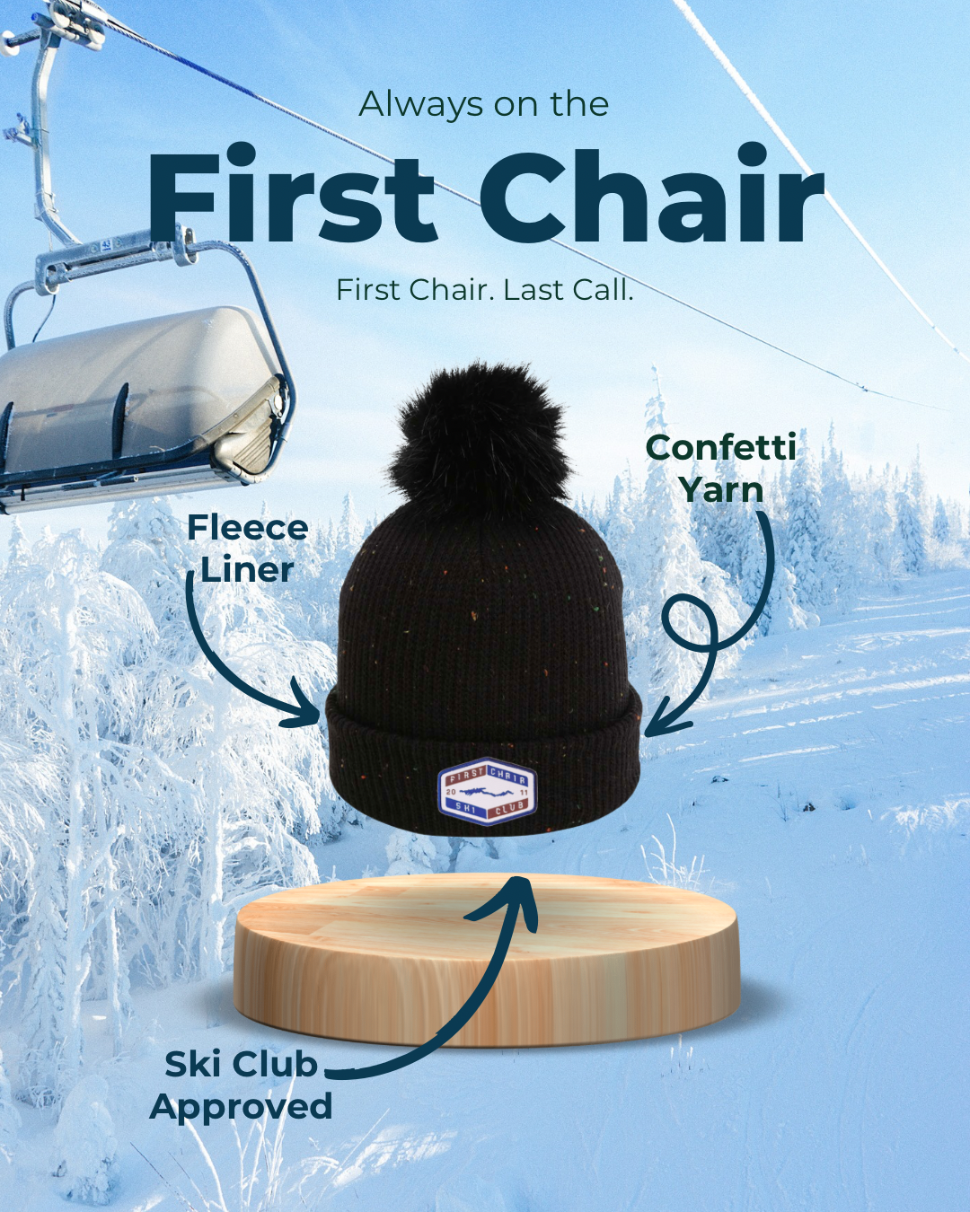 First Chair Confetti Pom Beanie