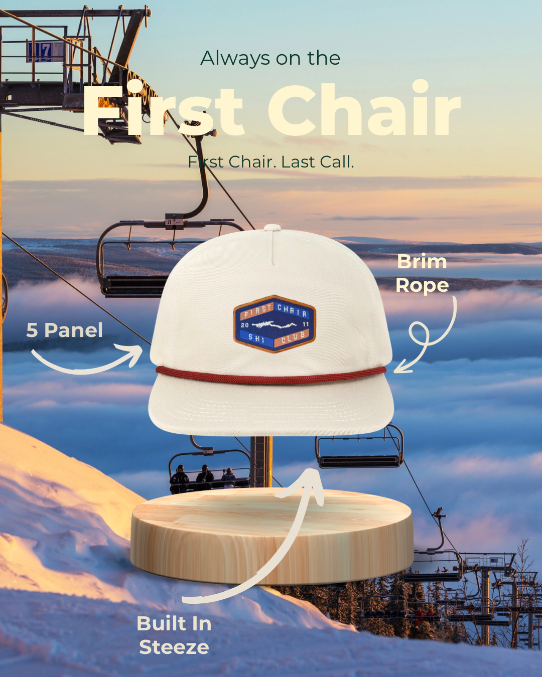 First Chair Ski Club 5-Panel Hat