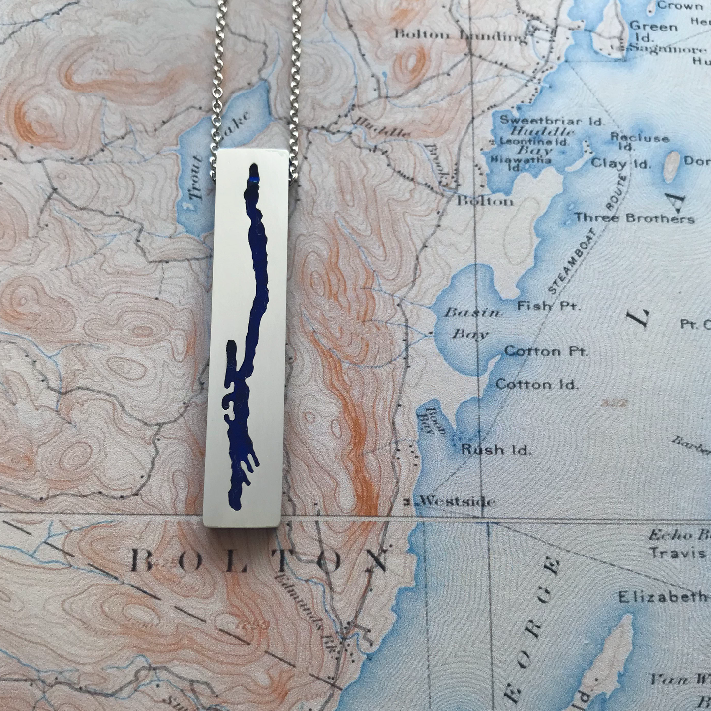 Blue Lucite Necklace