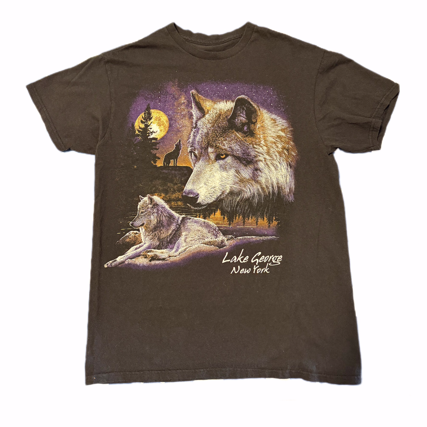 Wolf of Lake George NY Vintage Tee