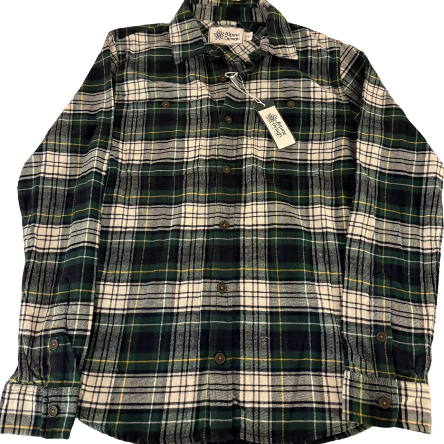 Green&White Vintage Flannel