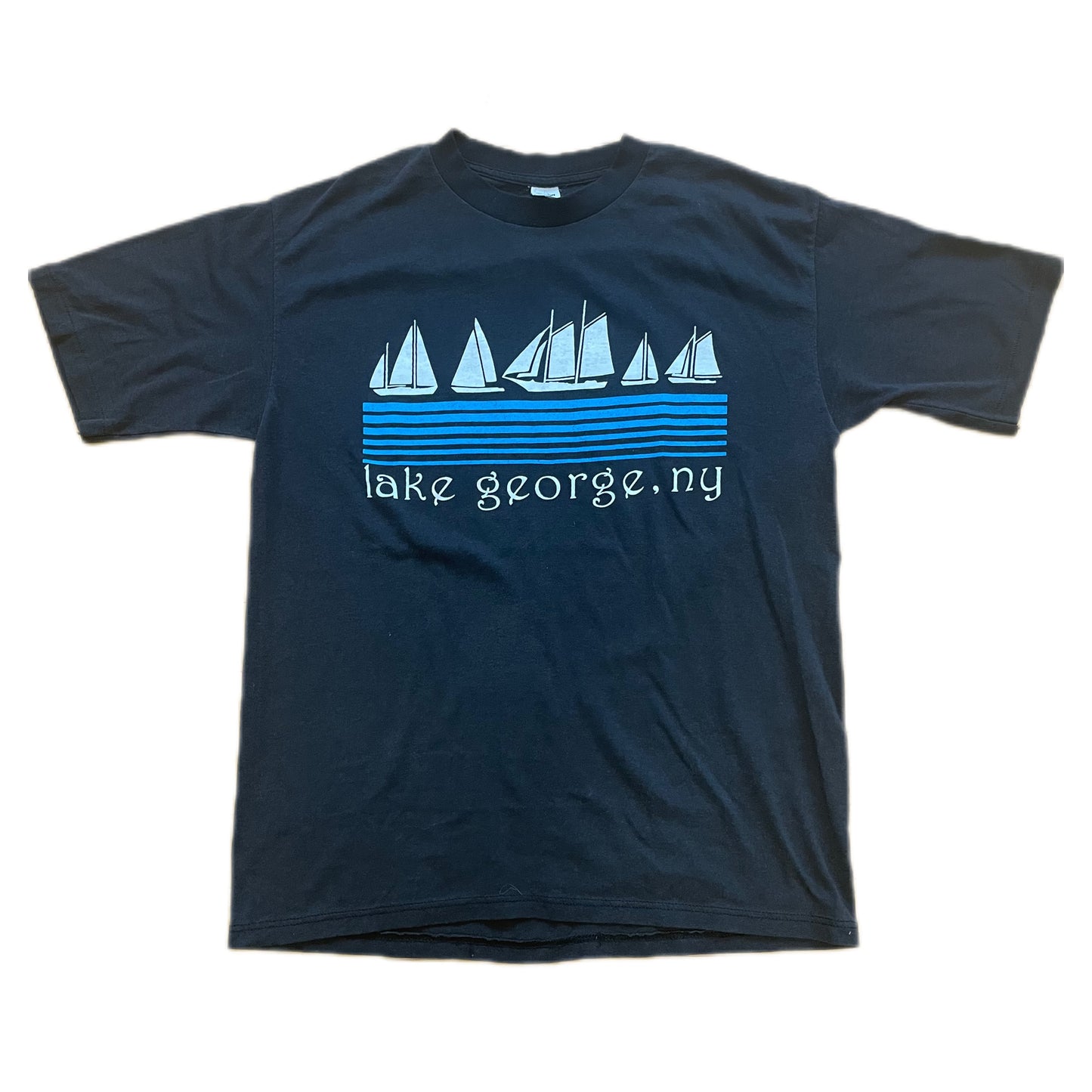 Lake George Blue Sailing Vintage Tee