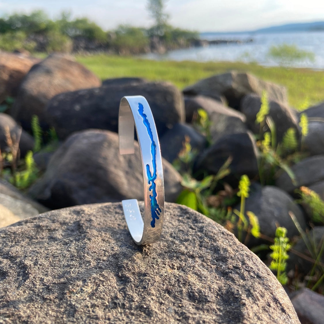 1/4" cuff Blue Resin Inlay