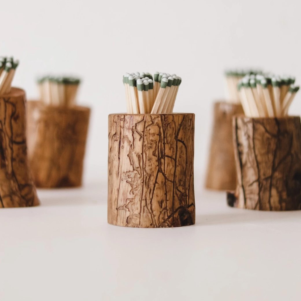 Woodland Match Holder