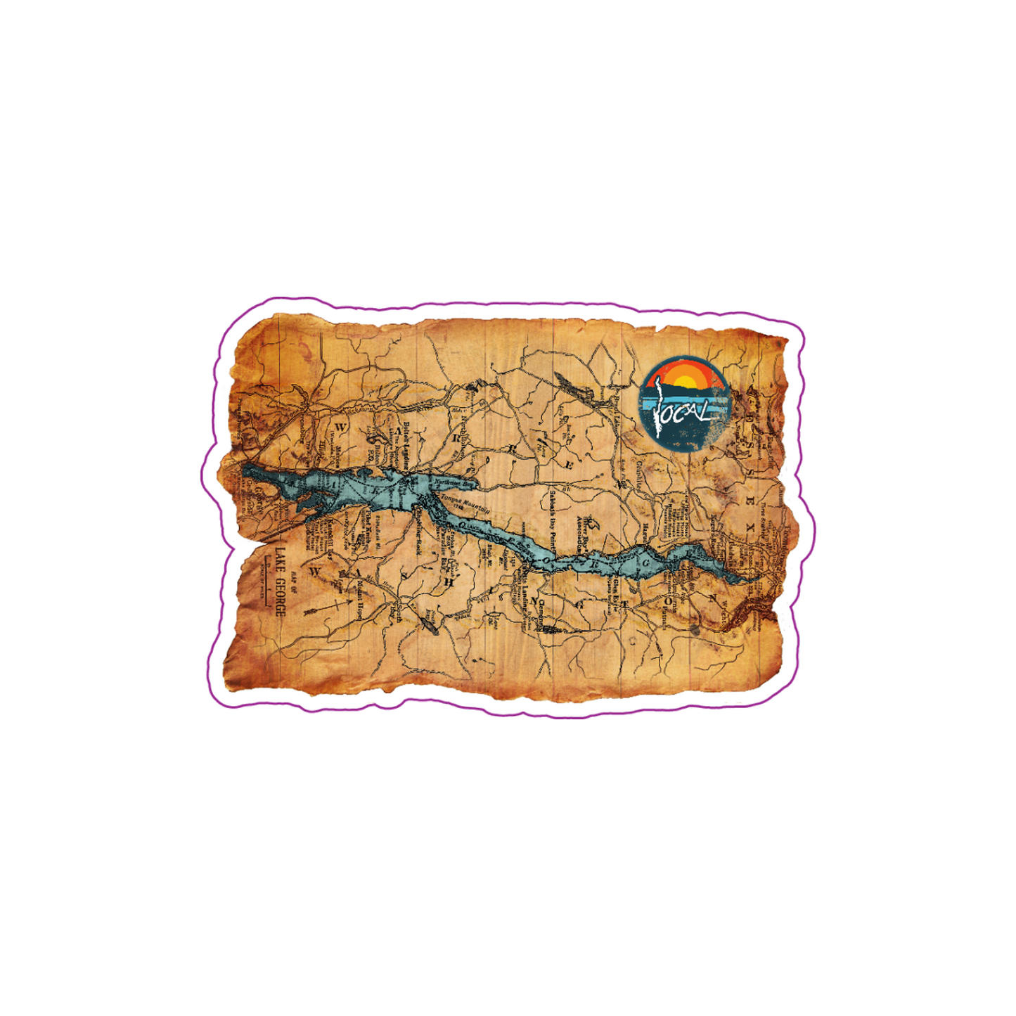 Lake George Map Sticker